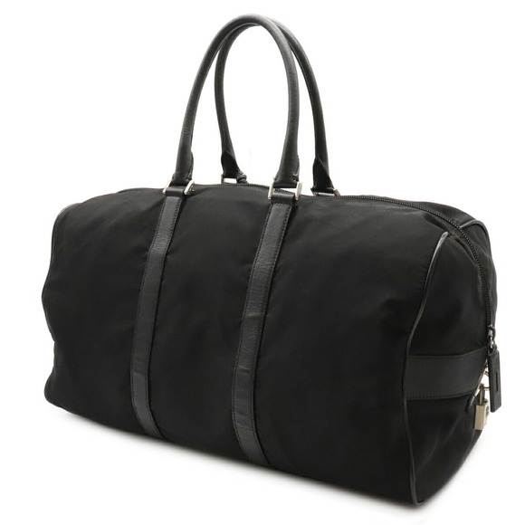 Prada Nero Black Leather Bag Nylon - Picture 1 of 9